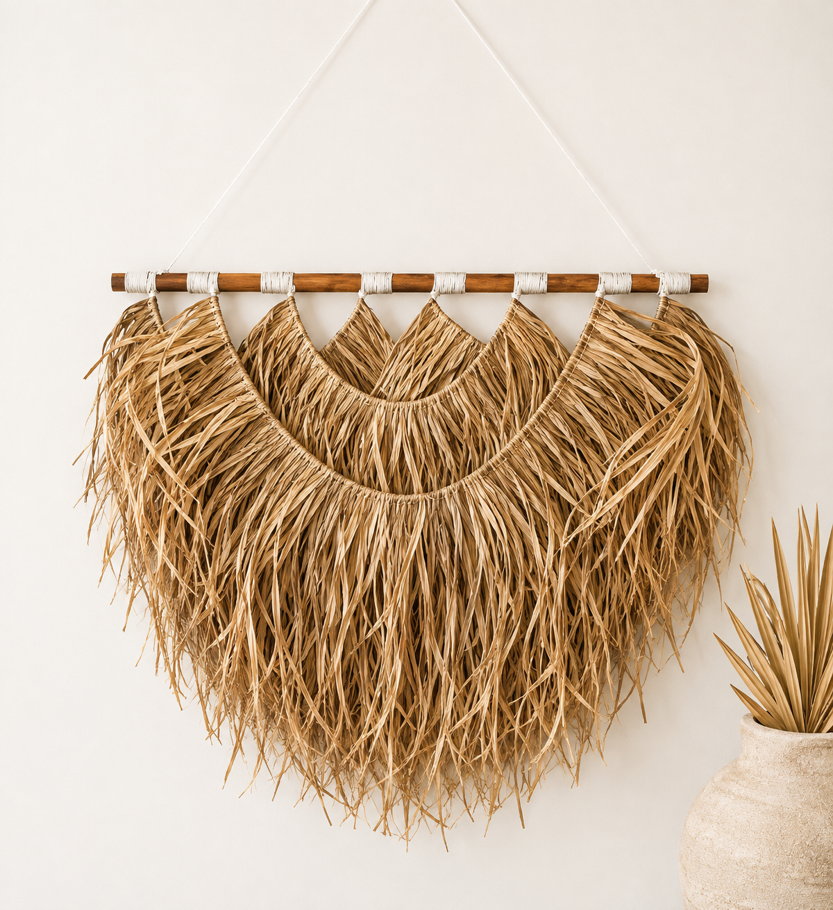 Raffia Crescent Wall Hanging