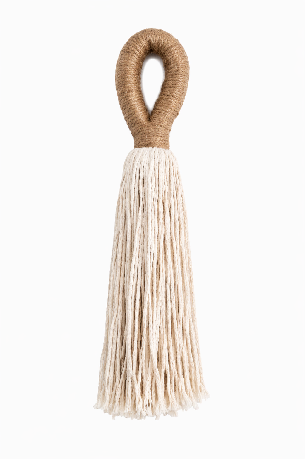 Handwoven Jute & Cotton Tassel – Natural