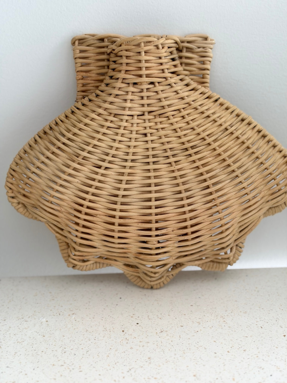 Coastal Rattan Shell Sculptures – Set of 3