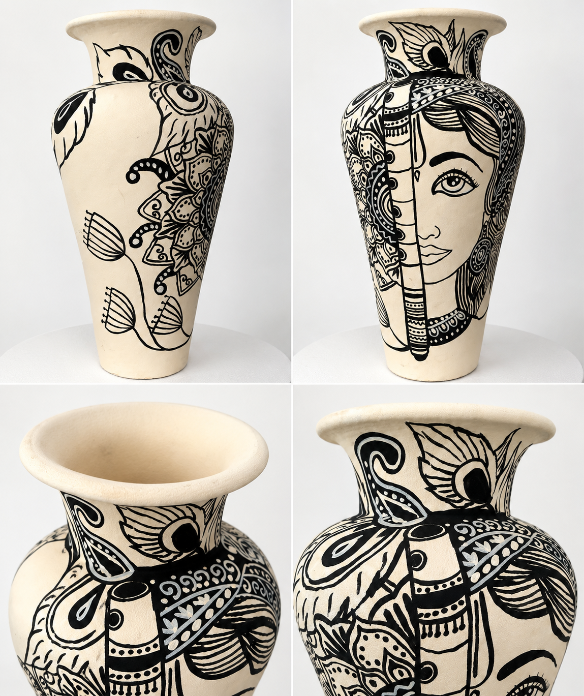 Sari Hand-Painted Statement Vase
