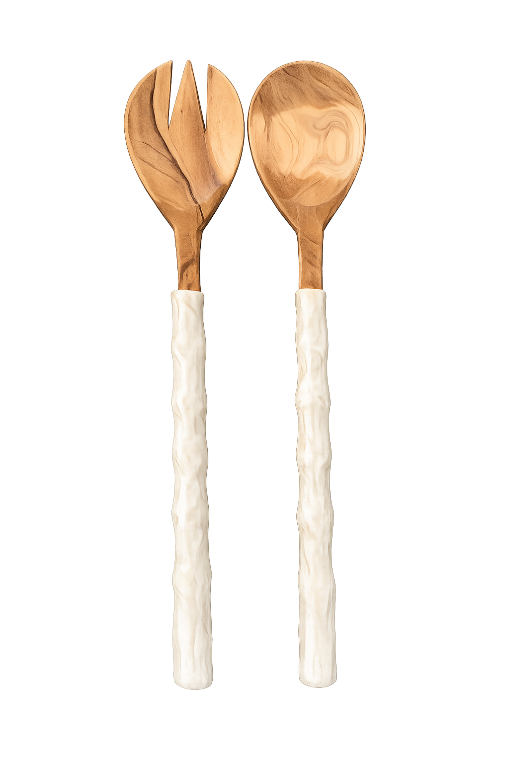 Handcrafted Wooden & Pearl Styled Salad Servers