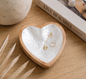 Heart Pearl Wood Dish