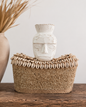 Tribal Wooden Statue with Shell Base
