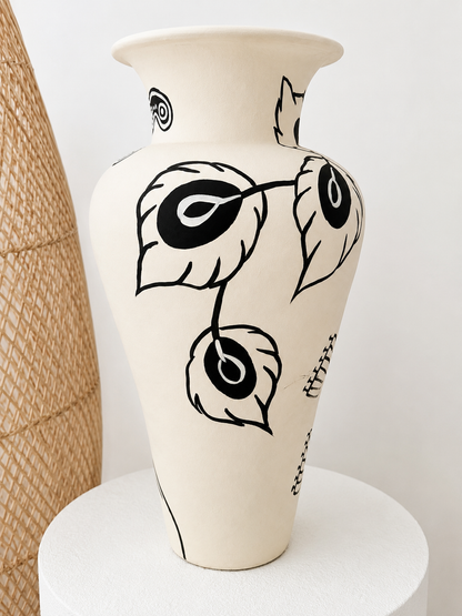 Sari Hand-Painted Statement Vase
