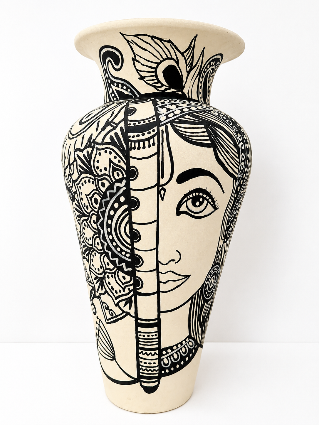 Sari Hand-Painted Statement Vase