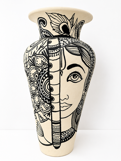 Sari Hand-Painted Statement Vase