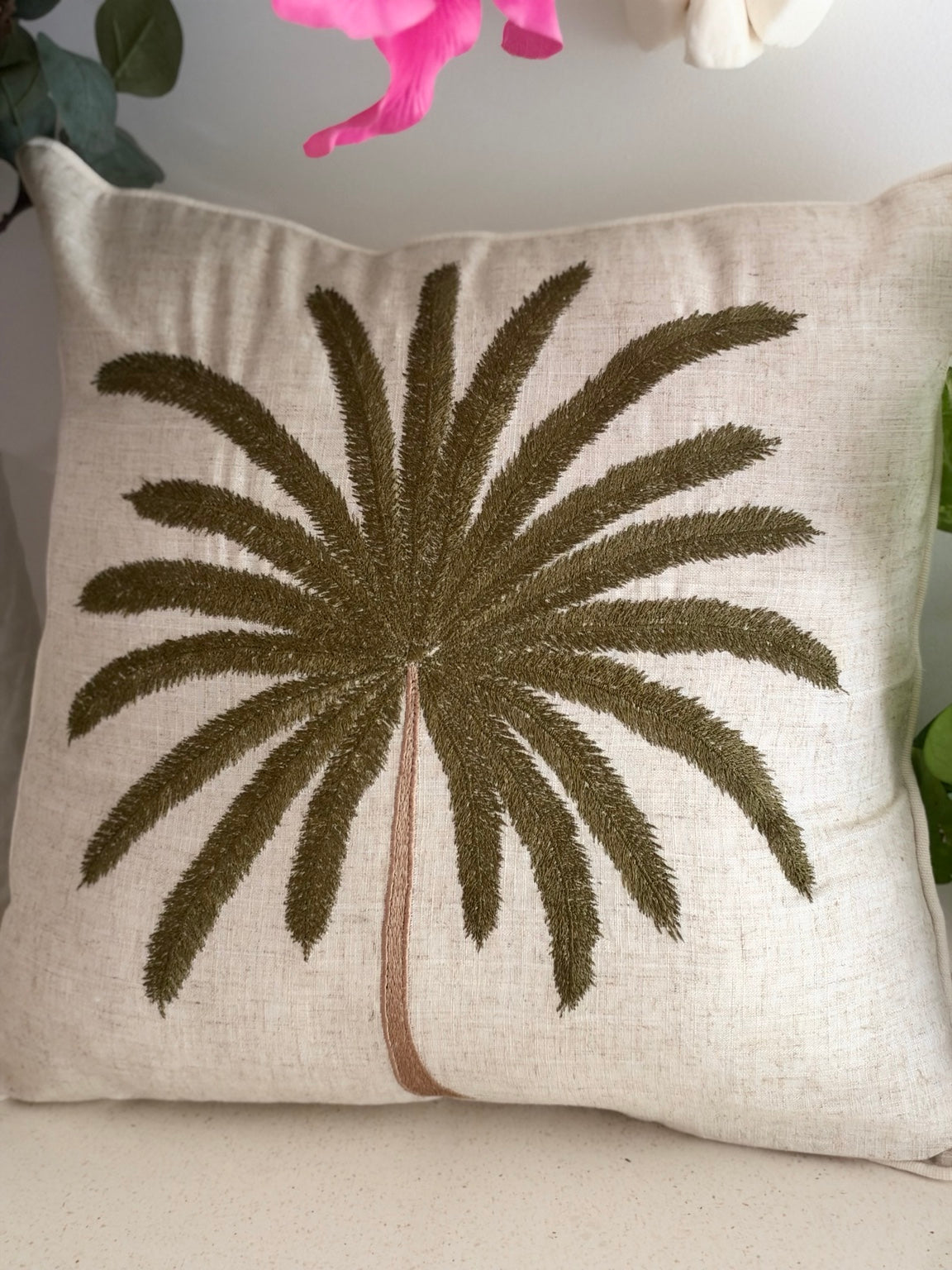 Ubud Olive Palm Cushion