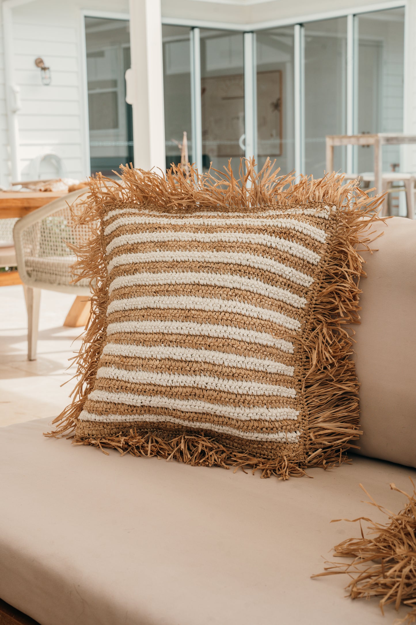 Coastal Weave Raffia Cushion Cover
