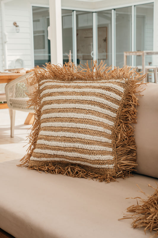 Coastal Weave Raffia Cushion Cover