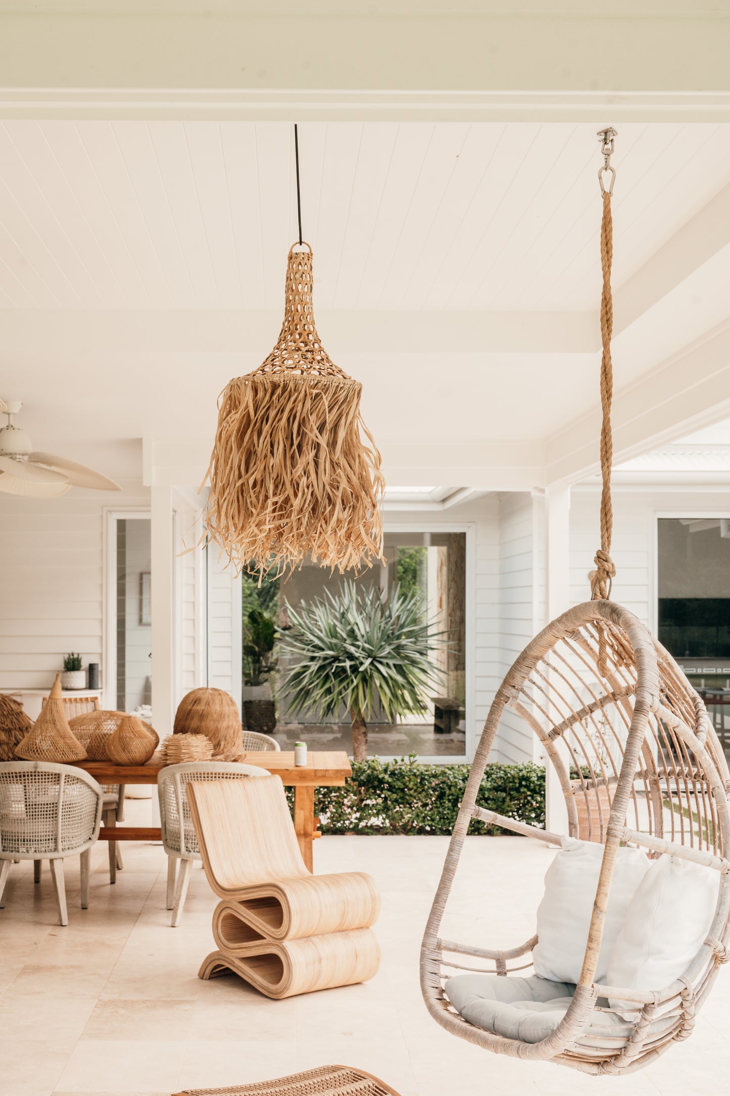 Coastal Raffia Pendant