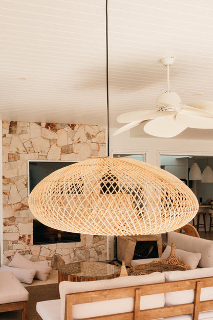 Coastal Swirl Rattan Pendant