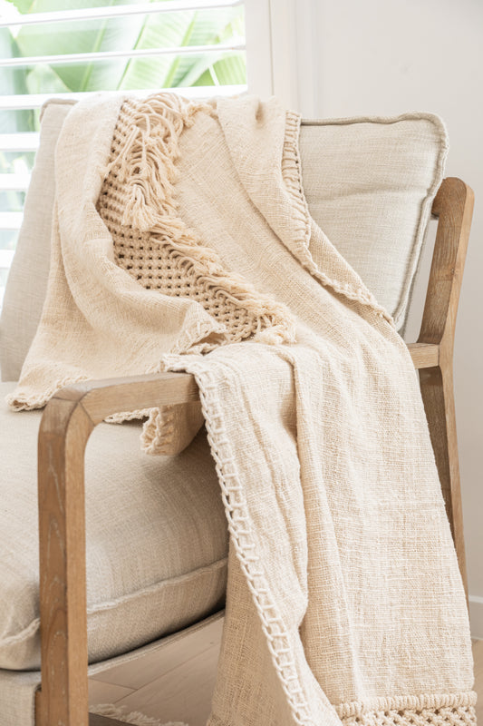 Lombok Handwoven Artisan Throw – Natural