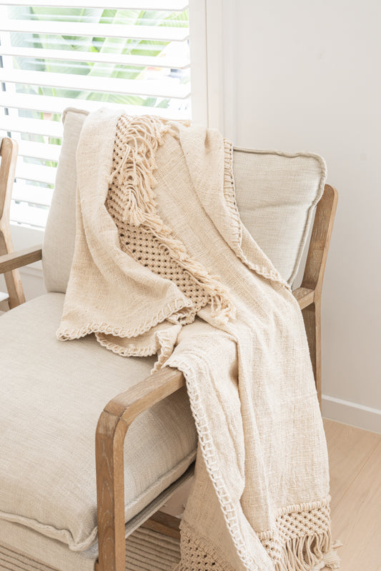 Lombok Handwoven Artisan Throw – Natural