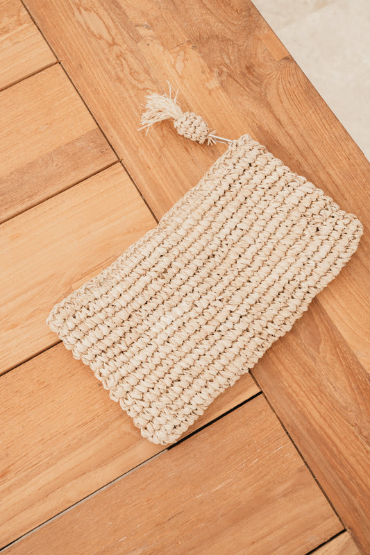 Natural Rattan Clutch
