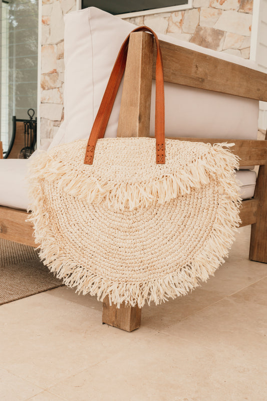 Coastal Fringe Raffia Tote - Pre order Now