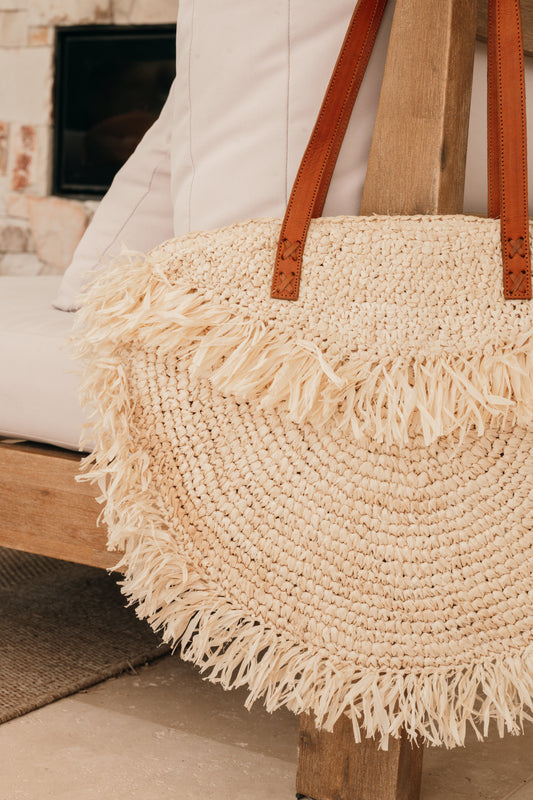 Coastal Fringe Raffia Tote - Pre order Now