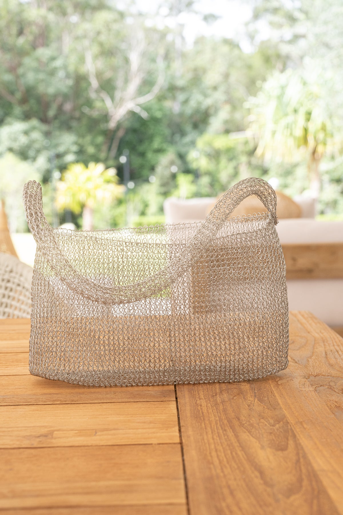 Seminyak Silver Wire Shoulder Bag