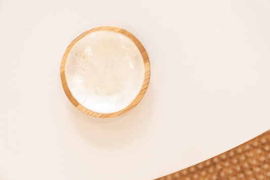 Round Pearl Wood Dish