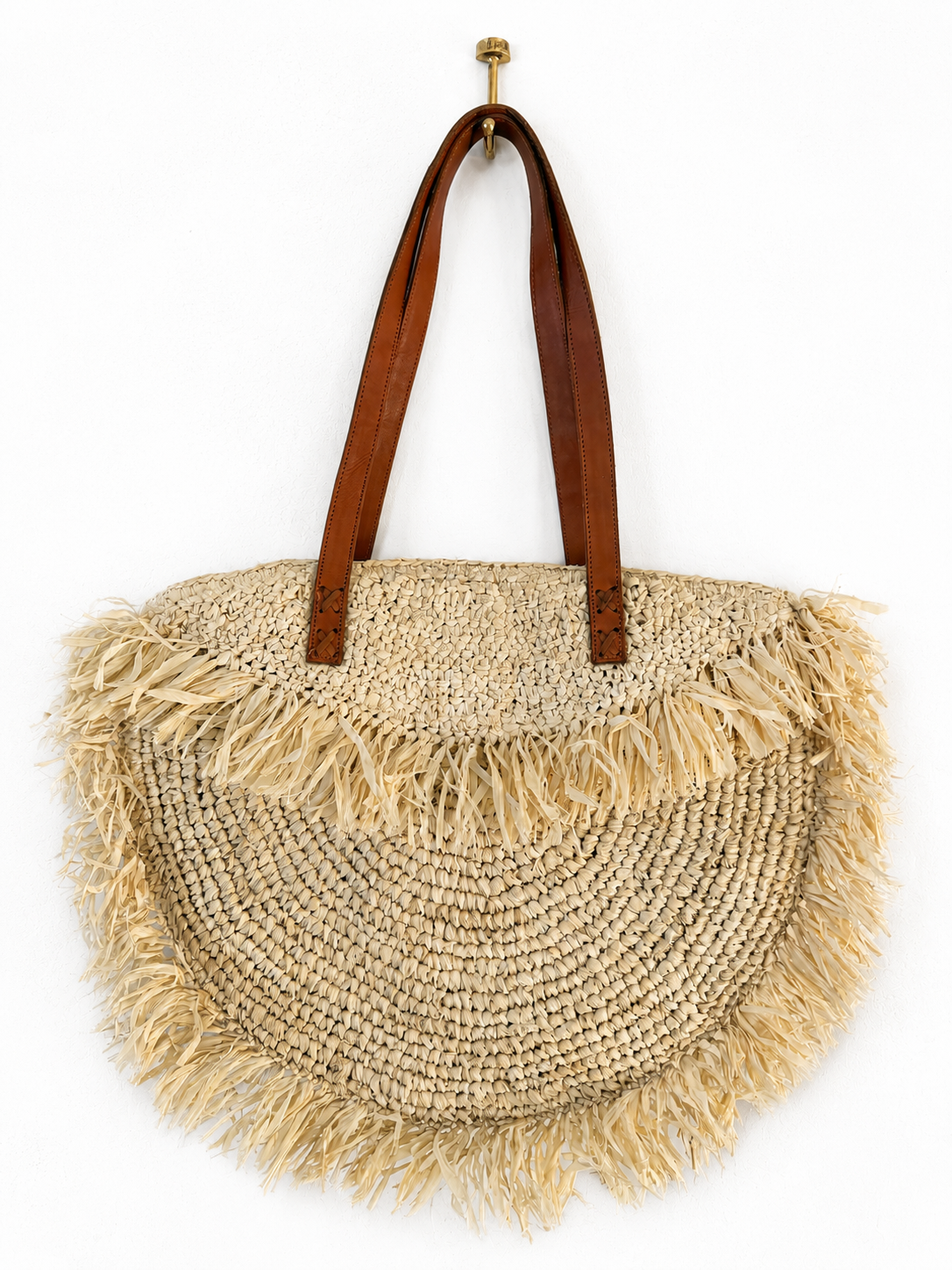 Coastal Fringe Raffia Tote
