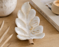 Carved Pearl Wood Leaf Dish